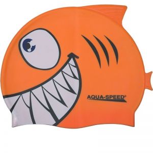 Czepek pływacki Aqua-Speed silikonowy SHARK Junior pomarańczowy